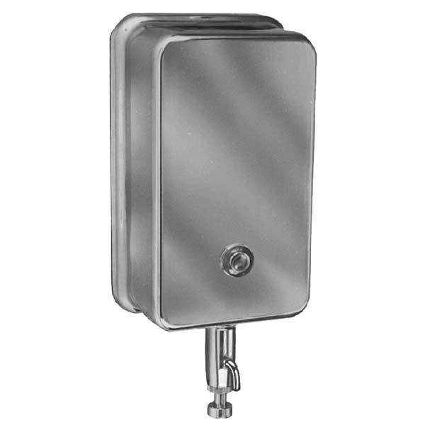 Bradley Vertical Mount Liquid Soap Dispenser, Manual Push, 655-000000