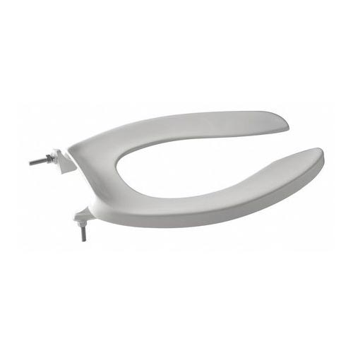 Zurn Z5955SS-EL-STS Toilet Seat, Open Front Less Cover, Heavy Duty, Self Sustaining Stainless Steel Check Hinge