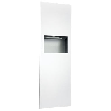 ASI 6462-00 Piatto Recessed Paper Towel Dispenser and Waste Receptacle, White Phenolic Door, 17-1/4" x 54" x 6-9/16"