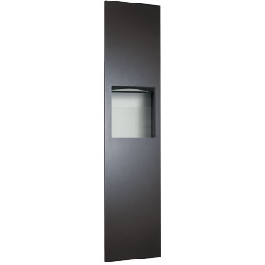 ASI 6467-41 Piatto Recessed Paper Towel Dispenser and Waste Receptacle, Black Phenolic Door, 13