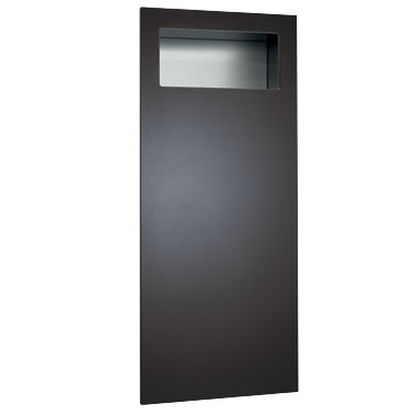 ASI 6474-41 Piatto Recessed Waste Receptacle, Black Phenolic Door, 12 Gallon Capacity