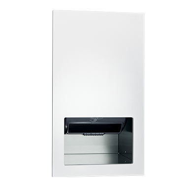 ASI 645210AC-00 Piatto Recessed Automatic Roll Paper Towel Dispenser (AC Plug-In), White Phenolic Door, 16-1/16