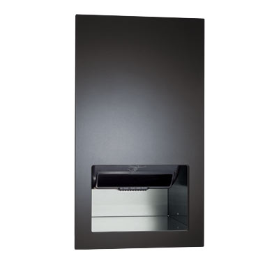 ASI 645210AC-41 Piatto Recessed Automatic Roll Paper Towel Dispenser (AC Plug-In), Black Phenolic Door, 16-1/16