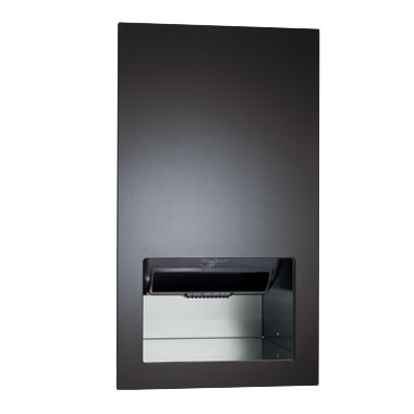 ASI 645210AC-41 Piatto Recessed Automatic Roll Paper Towel Dispenser (AC Plug-In), Black Phenolic Door, 16-1/16" x 28" x 9-13/16"