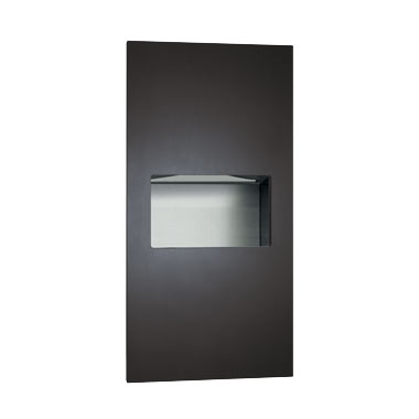 ASI 64623-41 Piatto Recessed Paper Towel Dispenser and Waste Receptacle, Black Phenolic Door, 14-1/4" x 28" x 4-9/16"