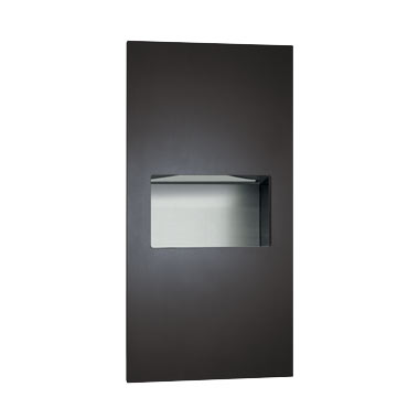 ASI 64623-41 Piatto Recessed Paper Towel Dispenser and Waste Receptacle, Black Phenolic Door, 14-1/4