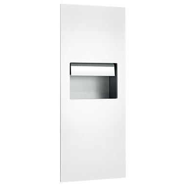 ASI 64696A-00 Piatto Recessed Automatic Roll Paper Towel Dispenser (Battery Operated), White Phenolic Door, 16-1/16