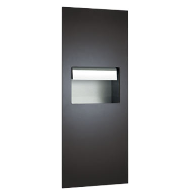 ASI 64696AC-41 Piatto Recessed Automatic Roll Paper Towel Dispenser (AC Plug-In), Black Phenolic Door, 16-1/16