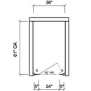 Scranton Toilet Partition, 1 Between Wall Compartment, Plastic, 36"W x 61"D, BW13660-PL-SCRANTON