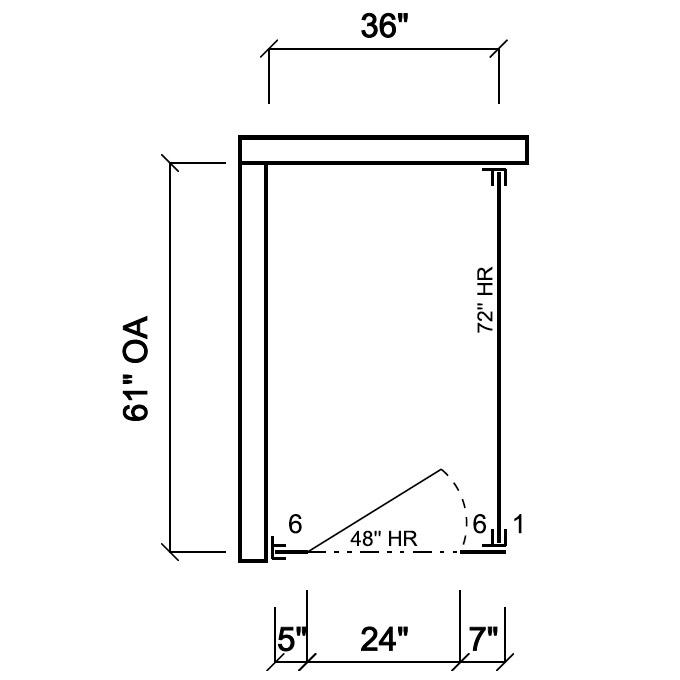 Scranton Toilet Partition, 1 In Corner Compartment, Plastic, 36"W x 61"D, IC13660-PL-SCRANTON