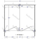 Hadrian Toilet Partition, 2 Between Wall Compartments, Metal, 72"W x 62"D - BW23660-HADRIAN
