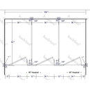 Hadrian Bathroom Partition, 3 Between Wall Compartments, Metal, 108"W x 62"D - BW33660-HADRIAN