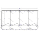 Hadrian Toilet Partition, 4 Between Wall Compartments, Metal, 144"W x 62"D - BW43660-HADRIAN