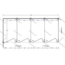 Hadrian Toilet Partition, 4 In Corner Compartments, Metal, 144"W x 62"D - IC43660-HADRIAN