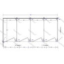Hadrian Toilet Partition, 4 In Corner Compartments, Metal, 144"W x 62"D - IC43660-HADRIAN