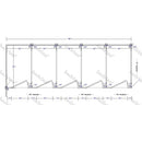 Hadrian Toilet Partition, 5 In Corner Compartments, Plastic, 180"W x 62"D - IC53660-PL-HADRIAN