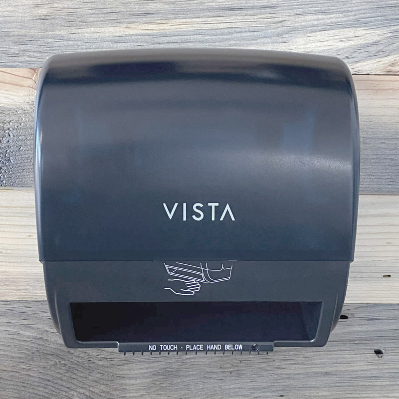 VISTA Electronic Hands Free Roll Towel Dispenser, Black Translucent - PT2006