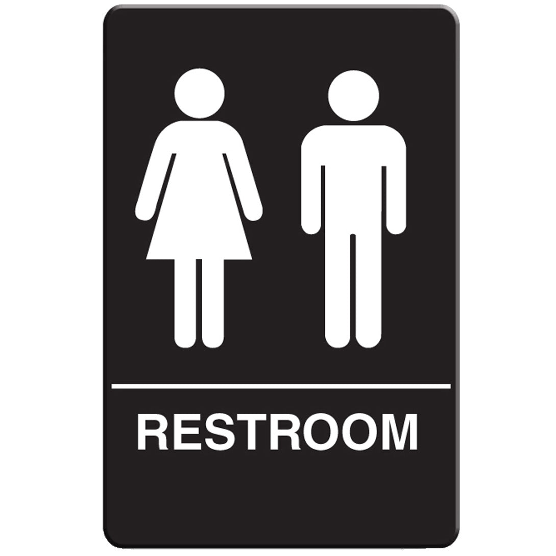 VISTA Unisex Restroom Sign, Black - RS6003