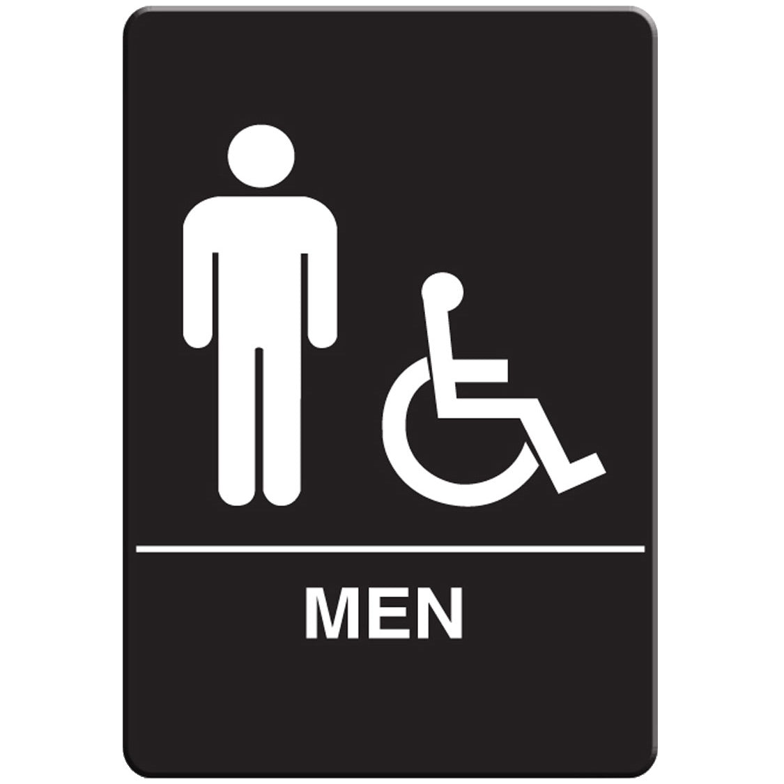 VISTA Men's ADA Restroom Sign, Black - RS6004