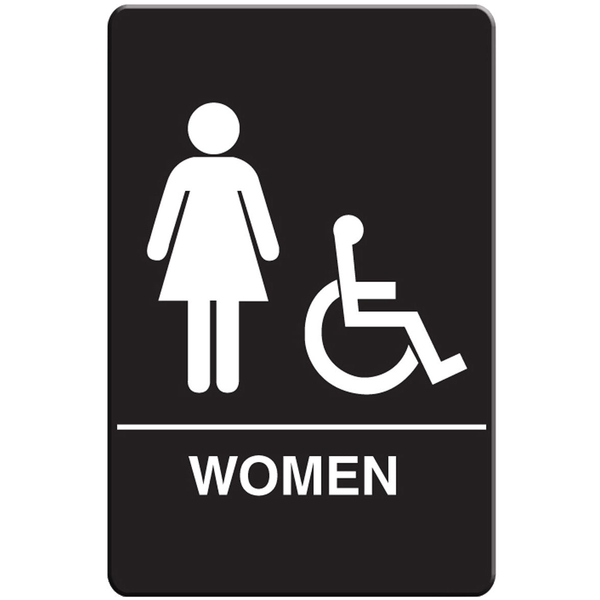 VISTA Women's ADA Restroom Sign, Black - RS6005