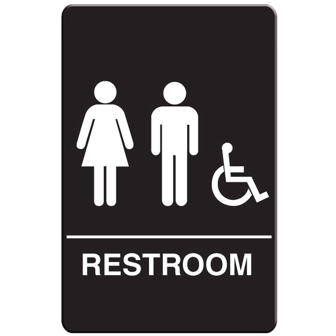 VISTA Unisex ADA Restroom Sign, Black - RS6006