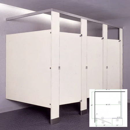 Bobrick Toilet Partition, 1 ADA In Corner Compartment, Plastic Laminate, 60