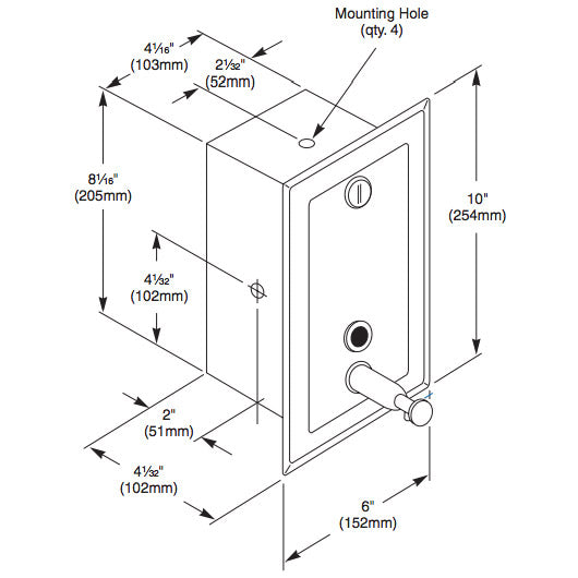 Bradley 644-000000 Restroom Soap Dispenser, Vertical, Recessed