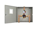 Leonard LF Single or Multiple Drench or Combination Emergency Shower Thermostatic Mixing Valve w/ Exposed Stainless Steel Cabinet Assembly, 20 GPM -TM-800-LF-ESS