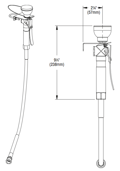 Bradley S19-430A Wall Mount Hand-Held Eyewash Drench Hose, Single