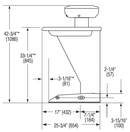 Bradley SN2003 Sentry Washfountain, 36", Semi-Circular, Foot Control, A Drain