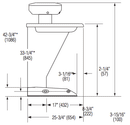 Bradley SN2003 Sentry Washfountain, 36", Semi-Circular, Foot Control, B Drain
