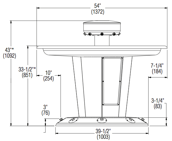 Bradley SN2008 Sentry Washfountain, 54", Circular, Foot Control, A Drain